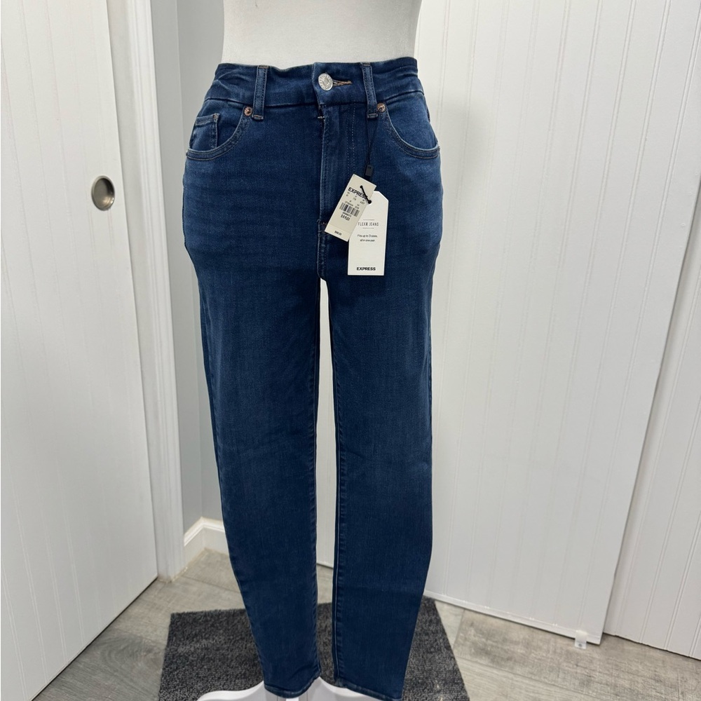 Classic Dark Blue Denim High-Rise Women's Jeans